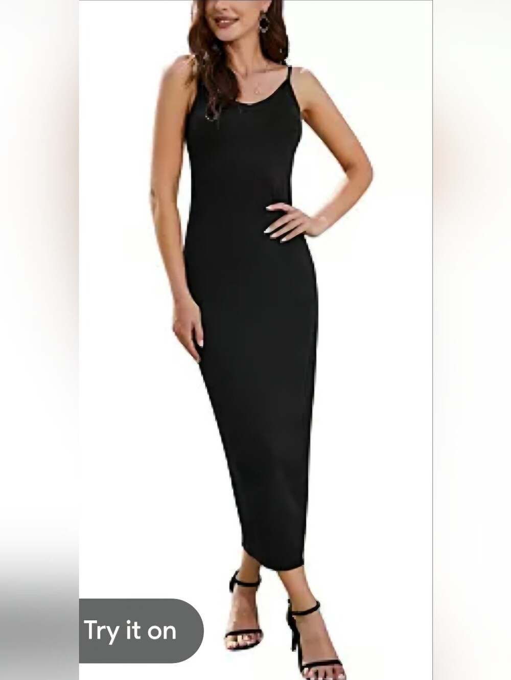 Classic Black Maxi Slip Dress